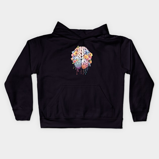 Embracing Serenity: Cultivating Mental Health and Wellness Kids Hoodie by Collagedream